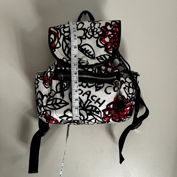 Coach Floral Graffiti Canvas Backpack - Matching Wallet Sold Separately - Picture 3 of 10